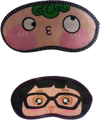 

Jenna GreenHair-GirlSpecks Cartoon Travel Sleeping Eye Cover Blindfold (Pack of 2)(2 g)