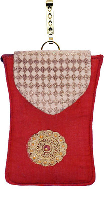 

Bagaholics Ethnic Raw Silk Saree Clutch Sling Bag Mobile Pouch Waist Clip Ladies Purse Gift For Women Mobile Pouch(Maroon)