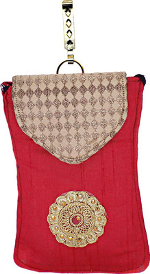 

Bagaholics Ethnic Raw Silk Saree Clutch Sling Bag Mobile Pouch Waist Clip Ladies Purse Gift For Women Mobile Pouch(Orange)