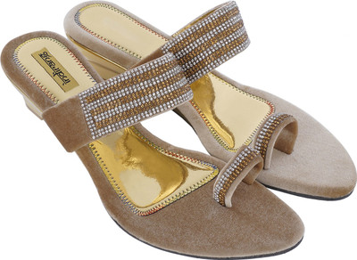 

Indirang Women Gold Wedges