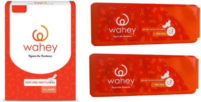 

Wahey Combo Pack Of Perfumed Panty Liners (50 Liners) And Extra Long (XL) Size With Wings (Pack Of 2 ,10 pads/pack) Sanitary Pad(Pack of 3)