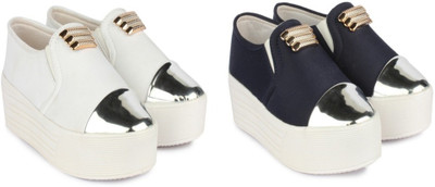 

BELLA TOES Combo of 2 casual shoe Casuals For Women(Multicolor, White