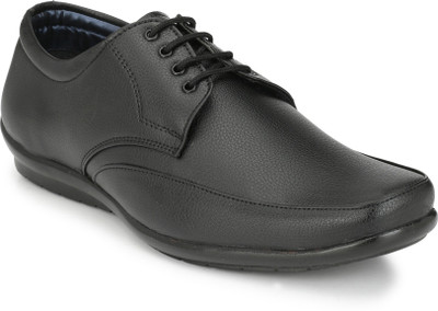 

BIG JUNIOR Black Leather Look Office Formal Shoes Lace Up For Men(Black