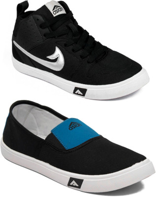 

Asian Men Casual & Running Shoes Combo Pack of 2 Slip On Sneakers For Men(Black, Blue, Multicolor