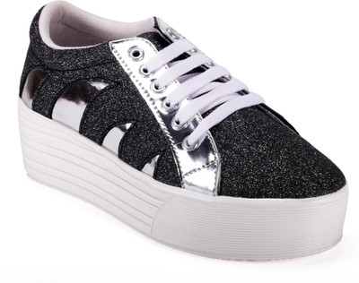 

Bella Toes Women's Grey Synthetic Leather Sneakers Shoes Sneakers For Women(Grey
