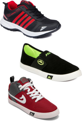 

Asian Men Casual & Running Shoes Combo Pack of 3 Casuals For Men(Multicolor