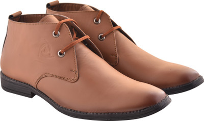 

WalkJump premium range ankle formal, party wears formal, genuine leather Lace Up For Men(Tan