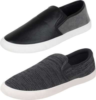 

Aero 02 Pair Combo Canvas Sneakers For Men(Black, Black, Grey