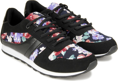 

People Sneakers For Women(Black, Black+flower