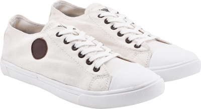 

WalkJump men rock canvas shoes, stylish casual shoes, white Sneakers For Men(White, Brown