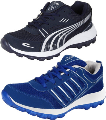 

Aero 02 Pair Combo Running Shoes For Men(Multicolor, Blue::silver::blue::silver