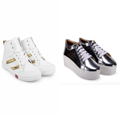 

BELLA TOES combo of 2 casual shoe Sneakers For Women(White, Multicolor