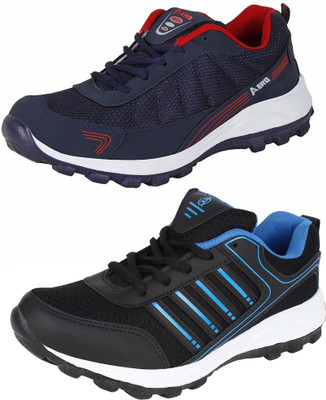 

Aero 02 Pair Combo Running Shoes For Men(Multicolor, Black::blue::blue::red