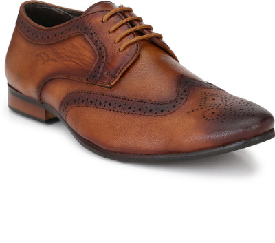 

El Paso El Paso Men's Tan Full Brogue Genuine Leather Formal Shoes Derby For Men(Brown