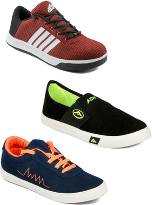 

Asian Men Casual & Running Shoes Combo Pack of 3 Casuals For Men(Multicolor