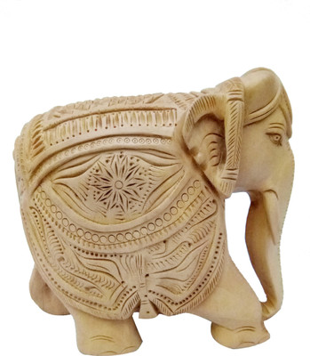 

Wooden Elephant Carving 126 Decorative Showpiece - 15 cm(Wooden, Multicolor)