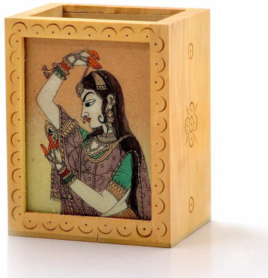 

Shilpbazaar 1 Compartments Wood Pen Stand(Brown)
