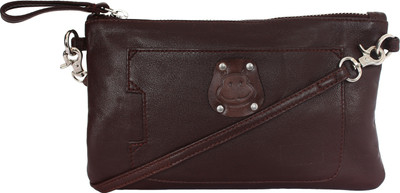 

Hippo Women Brown Genuine Leather Sling Bag