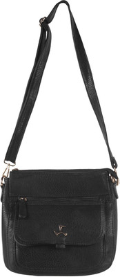 

Mochi Women Casual Black Rexine Sling Bag