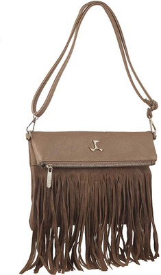 

Mochi Women Casual Brown Rexine Sling Bag