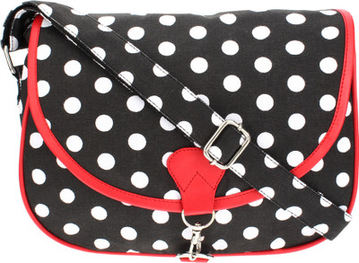 

Crafts My Dream Girls Casual Black Cotton Sling Bag