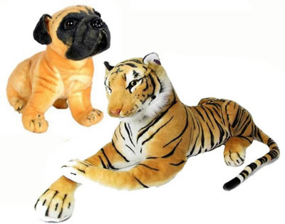 

soniya Enterprises Dog and tiger - 32 cm(Brown)