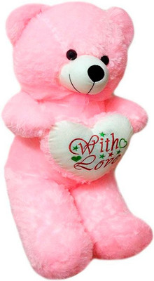 ATTRACTIVE 1 FEET CUTE STANDING TEDDY BEAR WITH HEART - 38 cm(Pink) available at flipkart for Rs.299