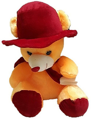 

Bhavya Initiation premium quality Yellow Teddy with red cap 28 CM - 20 cm(Multicolor)