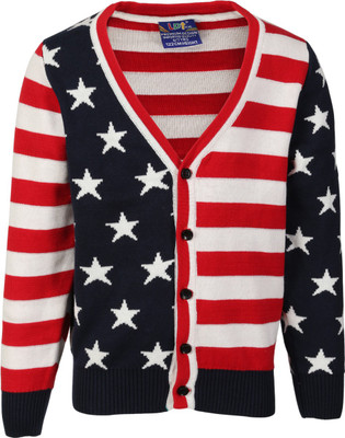 

Lilliput Self Design V-neck Casual Boys Multicolor Sweater, Red