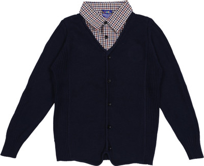 

Lilliput Self Design V-neck Casual Boys Multicolor Sweater, Navy