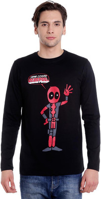 Superhero Deadpool Men/'s Long Sleeve T-Shirt Marvel Black