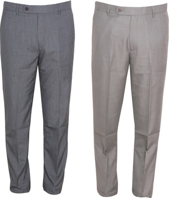 IndiWeaves Slim Fit Men Grey Trousers