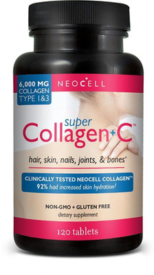 

NeoCell Super Collagen Plus C 6000 mg Type 1 & 3 for Hair, Skin, Joints & Bones- 120 Tablets(120 No)