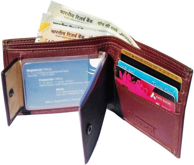 Wenzest Men Brown Artificial Leather Wallet(10 Card Slots)