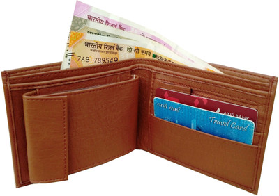 

Wenzest Men Tan Artificial Leather Wallet(10 Card Slots)