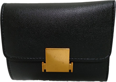 

Rapidcostore Girls Casual Black Artificial Leather Wallet(4 Card Slots)