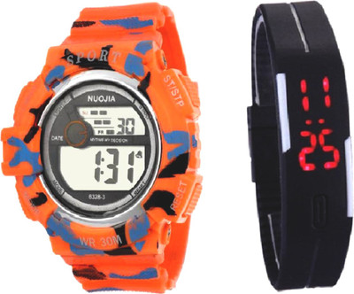 

Faas Militray Print New Disign +Led Combo Watch - For Boys & Girls