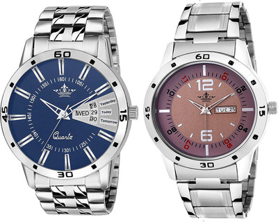 Swisso SWS-445-SB-420-BR Day & Date Stylish Analogue Watch - For Men