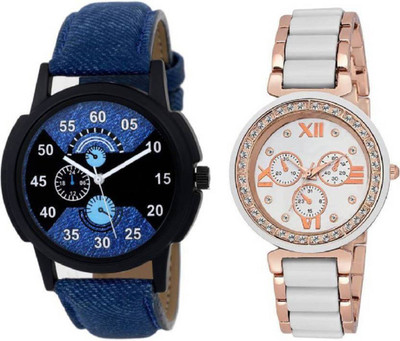 

PMAX LEATHER BLUE AND ROSE GOLD NEW STYLISH FOR Watch - For Men & Women
