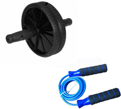 INSTAFIT Ab Double Wheel Roller With Skipping Rope Ab Exerciser(Black)