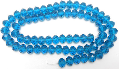 

jaz Jaz's 70pcs Faceted Crystal Rondelle Loose Spacer Beads Jewelry Findings Dia.-10mm,Thickness-8mm, Colour-Turquoise Blue, 70 pcs.