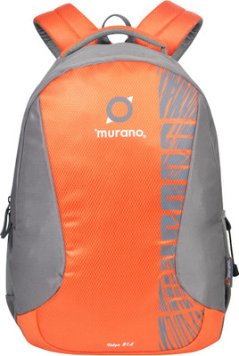 

Murano Volga Backpack with 3 Compartment School/College Backpack 28 L Backpack(Grey, Orange)