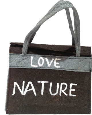 

Khadi Eco Basket Unisex Trendy Jute Hand Bag Multipurpose Bag(Black, White, 11 inch)