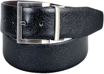 

meessa Men Formal Black Genuine Leather Reversible Belt, Black/brown