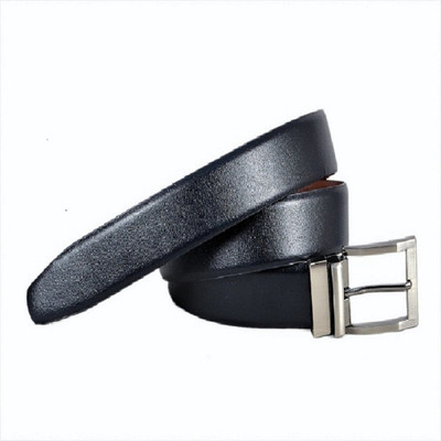 

meessa Men Formal Black Genuine Leather Reversible Belt, Black/brown