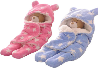 

My Newborn Printed  Crib Baby Blanket(Polyester, Pink, Blue, Blue;pink