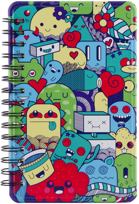 Happipress Doodle Kingdom Metal Notebook Regular Notebook Ruled 100 Pages(Multicolor)