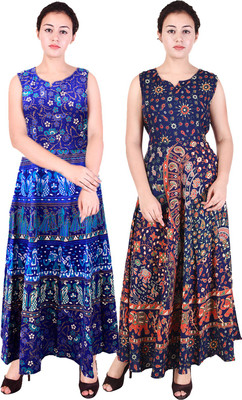 mudrika women's maxi multicolor dress
