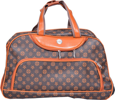 

pragee 16 inch/41 cm (Expandable) exclusive stylish pu leather duffle bag Travel Duffel Bag(Brown)