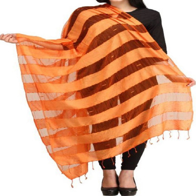 Amraoo Cotton Blend Striped Women Dupatta
